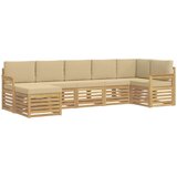 Set vanjskih sofa 6 pcs Bijela i Bež 306 x 128,5 x 73 cm | shoptok.hr