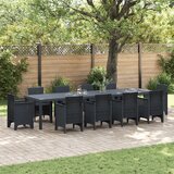 vidaXL Vrtna miza Antracit 350x100x73 cm Poly Rattan, Vrtna miza Antracit 200x100x73 cm Poly Rattan, Vrtna miza Antracit 150x100x73 cm Poly Rattan | Shoptok.si