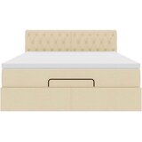  Otomanski krevet s madracem krem 140x190cm od tkanine | shoptok.hr