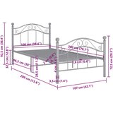  Okvir za krevet sivi metalni 100 x 200 cm | shoptok.hr