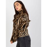 Fashion Hunters Beige women's turtleneck sweater with a pattern Cijene