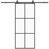 vidaXL Klizna vrata s priborom crna 90 x 205 cm od ESG stakla | shoptok.hr