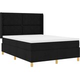 vidaXL Box Spring postelja z vzmetnico in LED črna 140x200 cm tkanina, (22049886) | Shoptok.si