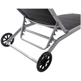  Elegantna aluminijska vrtna ležaljka Ibiza srebrna/crna | shoptok.hr