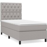 Maison Chic Box spring postelja - Vzmetna postelja z vzmetnico svetlo siva 80x200 cm blago SL6541, (21903220) Cene