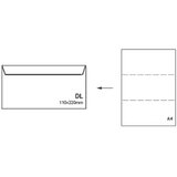  Kuverta amerikanka, 230 x 110 mm, z levim okencem, 1.000 kosov, laserski tisk | Shoptok.si