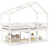 vidaXL Visoki krevet s krovom bijeli 90 x 190 cm od masivne borovine | shoptok.hr