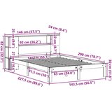 vidaXL Krevet s regalom za knjige bez madraca 140x200 cm od borovine | shoptok.hr