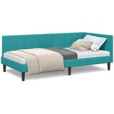 vidaXL Kotna postelja z vzglavjem Turkizna 90 x 200 cm Žamet | Shoptok.si