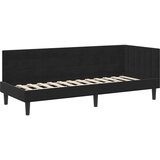  Kutni okvir kreveta s uzglavljem Crna 80 cm x 200 cm Baršun | shoptok.hr