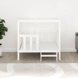 Krevet za pse bijeli 105,5x83,5x100 cm od masivne borovine | shoptok.hr