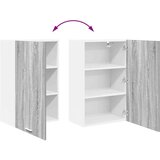vidaXL Viseča omarica z vrati Riga Siva Sonoma in bela 50 x 31 x 80 cm | Shoptok.si