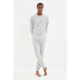 Trendyol Gray Men's Regular Fit Embroidered Knitted Pajamas Set | Shoptok.si