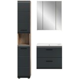 MID.YOU Kopalnica Ice, Črna, Barva Hrasta, 3-Delna | Shoptok.si