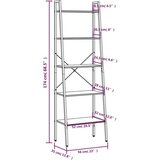 vidaXL Samostojeće police s 5 razina crne 56 x 35 x 174 cm | shoptok.hr