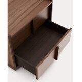 Kave Home Temno rjava nočna omarica v orehovem dekorju Onix – | Shoptok.si