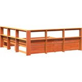 Krevet s policama s uzglavljem 2 pcs Vosak smeđa 200 x 200 cm | shoptok.hr