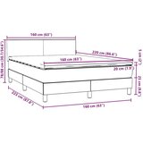 Box spring postelja z vzmetnico roza 160x220 cm žamet, (21793084) | Shoptok.si