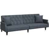 The Living Store Raztegljiv kavč z naslonjali za roke temno sivo žamet - Raztegljiv Kavč, (21494029) | Shoptok.si