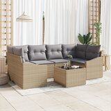 vidaXL 7 Dijelni Vrtni Sofa Set s Jastučićima Bež Poli Ratan Cijene