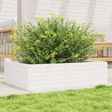 Vrtno cvetlično korito belo 90x60x23 cm trdna borovina | Shoptok.si