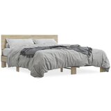 vidaXL Okvir za krevet boja hrasta 150x200cm konstruirano drvo i metal | shoptok.hr