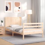 The Living Store Posteljni okvir z vzglavjem 100x200 cm trden les - Posteljni Okvir, (21526023) Cene