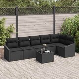  Set sofe 7 kom. Crna poliratan 288,5 x 123,5 x 85 cm | shoptok.hr