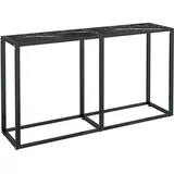 Konzolni stol boja crnog mramora 140x35x75,5 cm kaljeno staklo