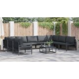 vidaXL Sjedeća garnitura za vrt 10 pcs Antracitno siva Čelik | shoptok.hr