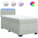 Maison Chic Box spring postelja - Vzmetna postelja z vzmetnico svetlo siva 80x200 cm žamet SL5679, (21905839) Cene