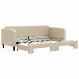  Dnevni krevet na razvlačenje krem 80 x 200 cm od tkanine | shoptok.hr
