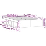  Posteljni okvir dimljeni hrast 135x190 cm | Shoptok.si