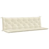  Jastuk za vrtnu klupu krem bijeli 200x(50+50)x7 cm od tkanine | shoptok.hr