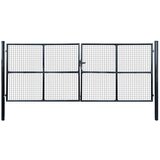 vidaXL mrežasta vrtna vrata od pocinčanog čelika 400 x 150 cm siva | shoptok.hr