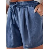 DStreet Spodenki damskie lniane RELAX TIME niebieskie | Shoptok.si