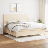  Krevet s oprugama i madracem krem 200 x 200 cm od tkanine | shoptok.hr
