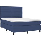  Box spring postelja z vzmetnico modra 140x200 cm blago, (20896684) | Shoptok.si