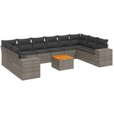 Maison Chic Seti vrtnega pohištva - Vrtna garnitura - Vrtni pohištvo set 11-delna z blazinami siv poli ratan, (21810097) | Shoptok.si