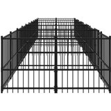  Zunanji pasji boks jeklo 18,77 m² - - črna - 151.75 - 970 x 193.5 x 100 cm - | Shoptok.si