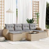 Maison Chic Seti vrtnega pohištva - Vrtna garnitura - Vrtni pohištvo set 7-delna z blazinami bež poli ratan, (21800409) | Shoptok.si