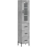 Maison Chic Visoka omara - Komoda - Predalnik betonsko siva 34,5x34x180 cm inženirski les, (21722095) | Shoptok.si