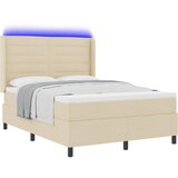  LED Box Spring Krevet s madracem Krema 140 x 200 cm tkanina | Eponuda.ba