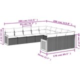  11-dijelni set vrtnih sofa od poliratana s jastucima crni | shoptok.hr