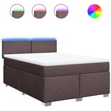 vidaXL Krevet s oprugama i madracem tamnosmeđi 140 x 190 cm od tkanine | shoptok.hr