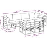 vidaXL Sjedeća garnitura za vrt 7 pcs Crna 283 x 143 x 71 cm Aluminij | shoptok.hr