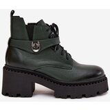 Zazoo Leather Women's Block Heel Boots with Decorative Strap Insulated | shoptok.hr
