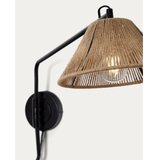Kave Home Črna/v naravni barvi stenska svetilka Pontos – | Shoptok.si