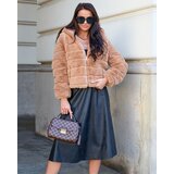Resti Double-sided women's jacket with fur in light brown | Shoptok.si