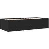  Dnevni krevet s ladicama crni 90 x 190 cm konstruirano drvo | shoptok.hr